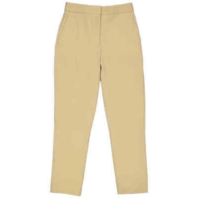 Pre-owned Burberry Ladies Tailored Tapered Wool Trousers In Honey In Brown