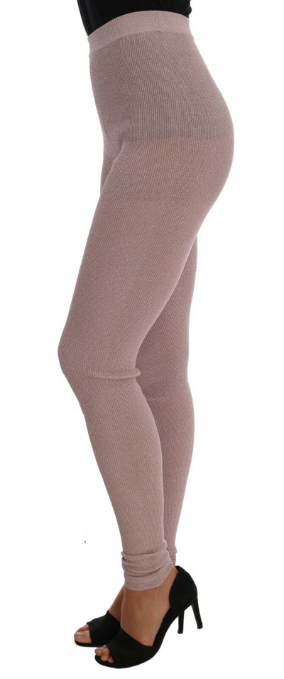 Pre-owned Dolce & Gabbana Pants Tights Pink Stretch Waist Hosiery It40/ Us6/ S Rrp $460