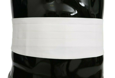 Pre-owned Dolce & Gabbana Cummerbund White Men Waist Belt Cotton S. It56 /2xl Rrp $450