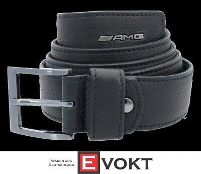 Pre-owned Mercedes-benz Original  Amg Men's Leather Belt Black B66958988 Great Gift