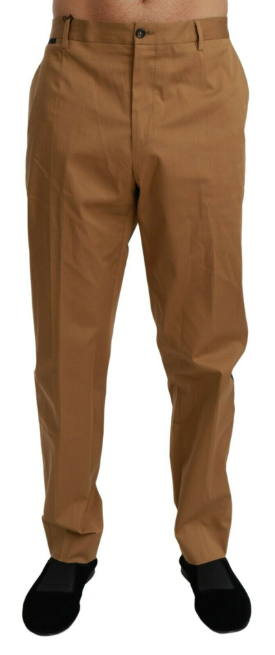 Pre-owned Dolce & Gabbana Pants Cotton Stretch Brown Chinos Trousers It56 / W40 / Xxl $700