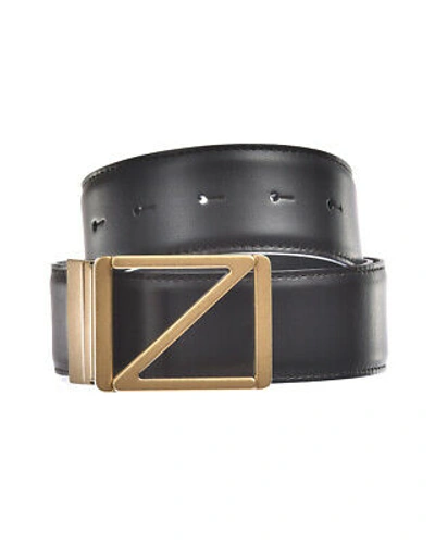 Pre-owned Zegna Belt Double Face Leather Italy Man Black Boxbx8505f Tdn Sz.115 Make Offer