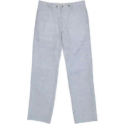Pre-owned Burberry Men's Light Blue Melange Tailored Trousers In Multicolor