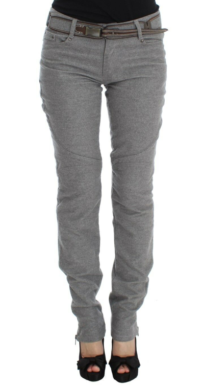 Pre-owned Ermanno Scervino Pants Gray Cotton Slim Fit Casual Bootcut It46/us12/xl Rrp $520