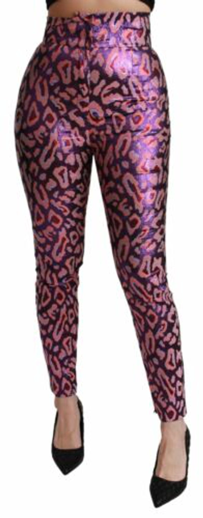 Pre-owned Dolce & Gabbana Dolce&gabbana Women Purple Pants Polyester Skinny Zip Cropped Trousers Sz It 40
