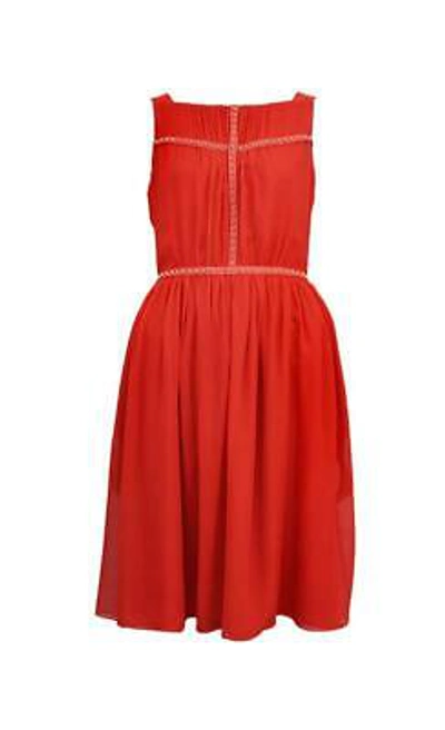 Pre-owned Thomas Wylde Chiffon Stud Dress In Red