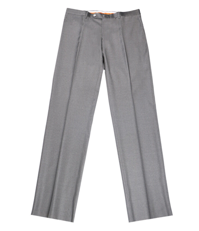 Pre-owned Jm Icon Men's Grey Wool 130's Formal Dress Pants Regular Fit, Free Shipping In Gray
