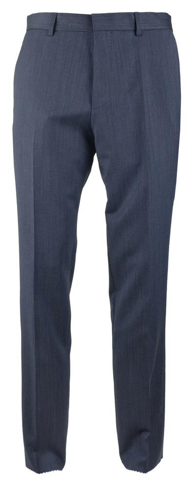 Pre-owned Hugo Boss Boss  Men's Madisen Flat Front Wool Unhemmed Dress Pants In Open Blue