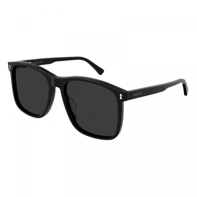 Pre-owned Gucci Gg1041s 001 Black/grey 57-17-145 Sunglasses Authentic In Gray