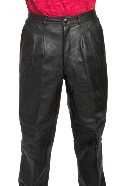 Pre-owned Scully Women's Leather Pants 414 In Black Plonge