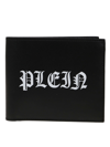 Philipp Plein French Leather Wallet In Grey/black