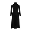 Khaite Dasa Cold-shoulder Paneled Pleated Stretch-jersey Halterneck Midi Dress In Black