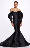 MARCHESA WOMEN'S SLEEVE-DETAILED OFF-THE-SHOULDER GOWN