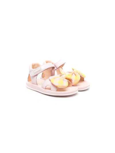 Camper Babies' Bicho 蝴蝶结饰凉鞋 In Pink