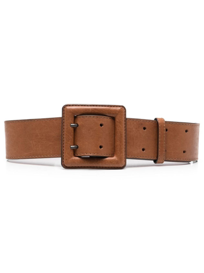 Pre-owned Gianfranco Ferre 1990s Double-tongue Buckle Belt In Brown
