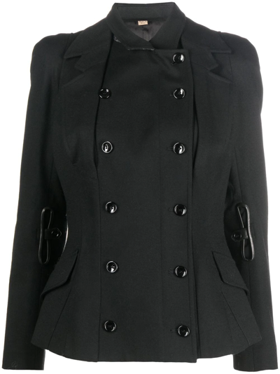 Pre-owned John Galliano Notched Lapels Double-breasted Jacket In Black