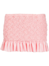 Alexander Wang Ruffled Stretch-seersucker Mini Skirt In Pink
