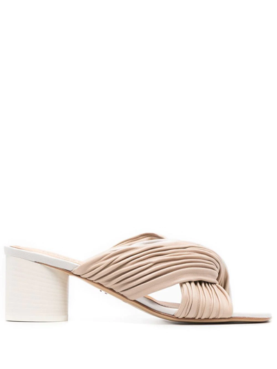 Halmanera Dorina Leather Mules In White