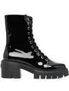 Stuart Weitzman Ankle Lace-up Fastening Boots In Black