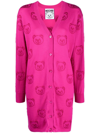 Moschino Teddy Bear Virgin-wool Cardigan In Pink