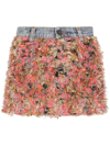 Dolce & Gabbana Textured Finish Jacquard Miniskirt In Pink