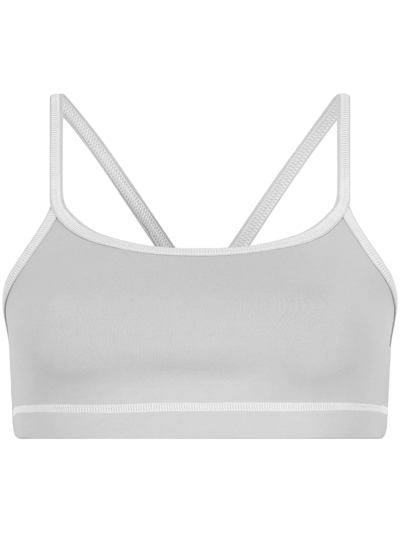 Twenty Montreal Flowetry Spaghetti Straps Sports Bra In Grey