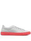 Hide & Jack Embossed-effect Low-top Sneakers In Grey