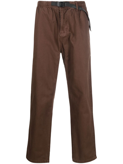 Gramicci Belted-waist Straight-leg Trousers In Brown