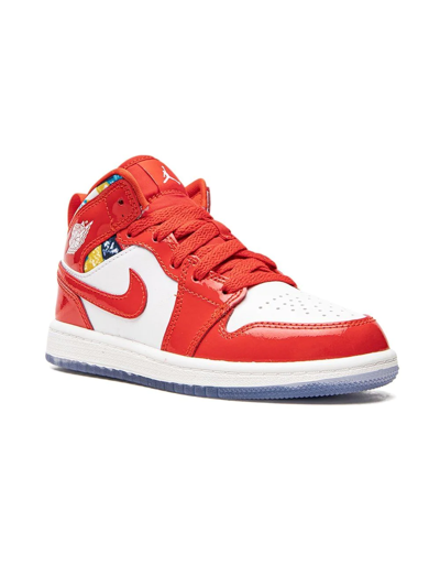 Jordan Kids' Air  1 Mid Se "barcelona Sweater Red Patent" Sneakers