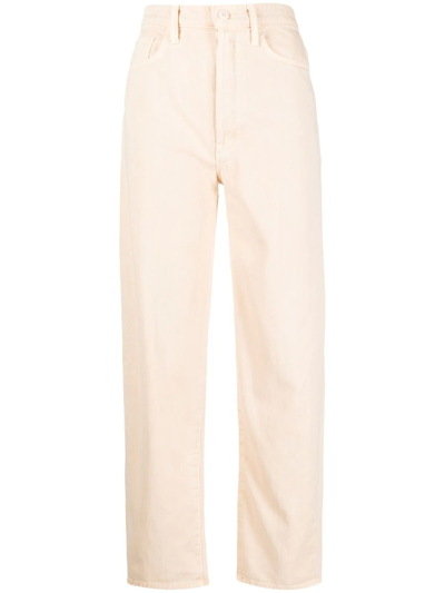 Mother Mid-rise Cropped Jeans In Yellow