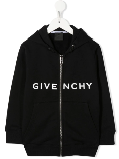 Givenchy Kids' Black Cotton Hoodie In Nero