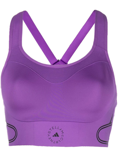 Adidas Originals Crossover-strap Sports-bra In Purple