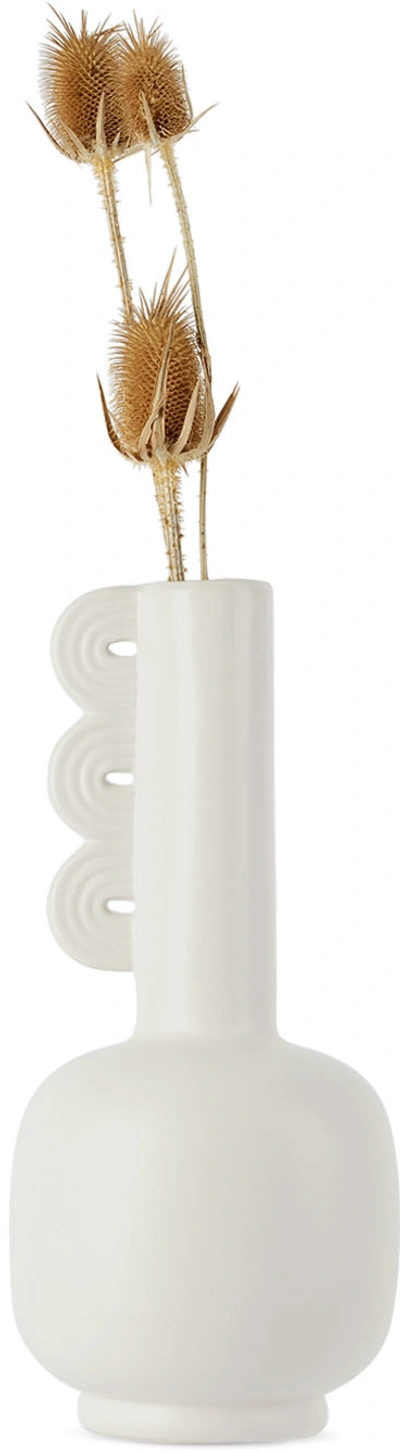 Ferm Living White Clio Vase In Off-white