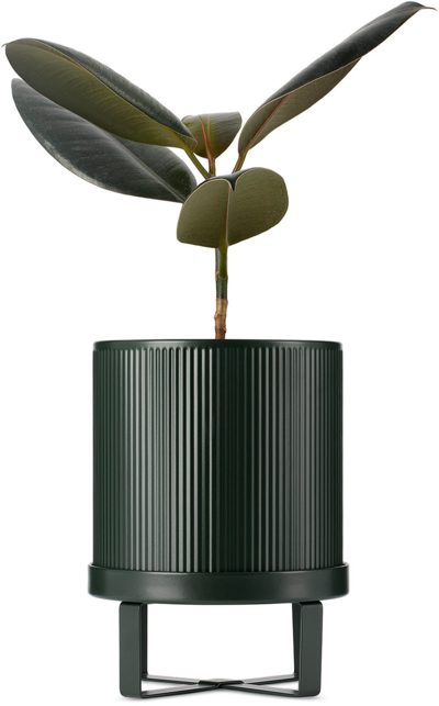 Ferm Living Green Small Bau Planter In Dark Green