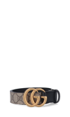 Gucci Classic Canvas Belt With Signature Logo Buckle In Neutrals
