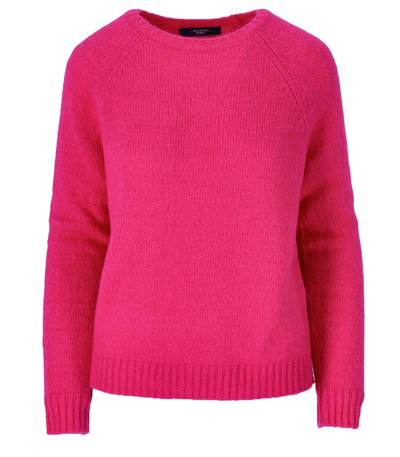 Max Mara Ghiacci Alpaca And Cotton-blend Sweater In Fucsia | ModeSens