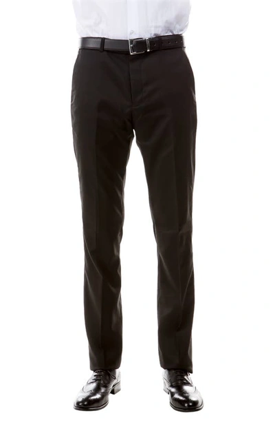 Zegarie Solid Flat Front Suit Separates Trousers In Black