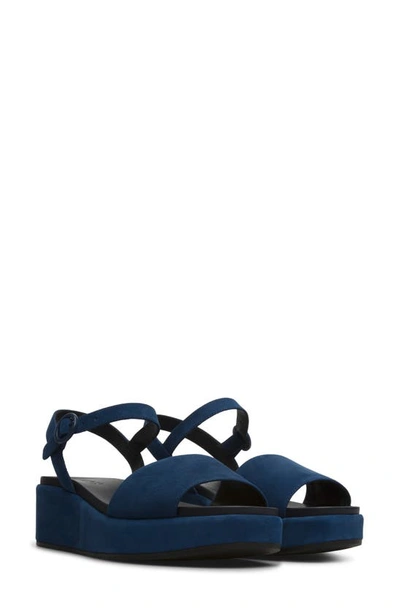 Camper Misia Platform Wedge Sandal In Navy