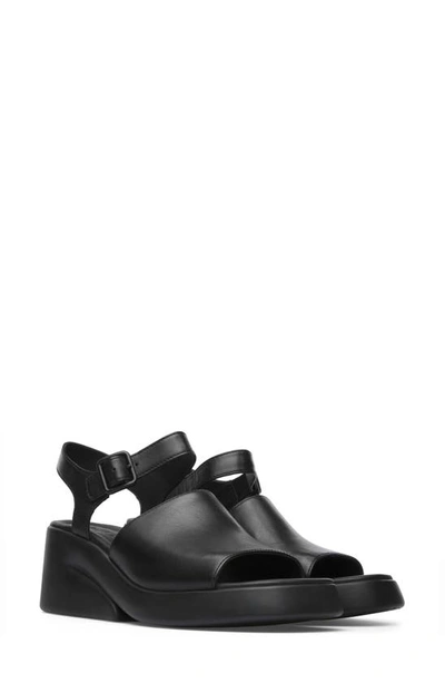 Camper Kaah Wedge Sandal In Black/ Black