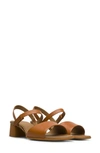 Camper Katie Block Heel Sandal In Medium Brown
