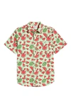 Abound Short Sleeve Poplin Button Front Shirt In Green Verde Watermelon Slice