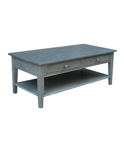 International Concepts Spencer Coffee Table In Antique Washed Heather Gray