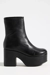 Larroude Black Miso 90 Platform Leather Ankle Boots In Black