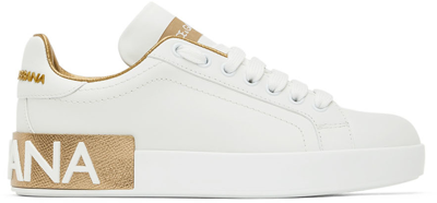 Dolce & Gabbana Portofino Logo-patch Sneakers In White