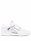 Valentino White And Silver Calfskin Vl7n Sneaker With Bands In White