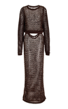 Diotima Women's Sade Crystal Embellised Cotton-blend Knit Dress In Brown