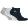 LACOSTE SPORT LACOSTE TRIPLE PACK ANKLE SOCKS WHITE