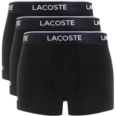 Lacoste Underwear Triple Pack Trunks Black