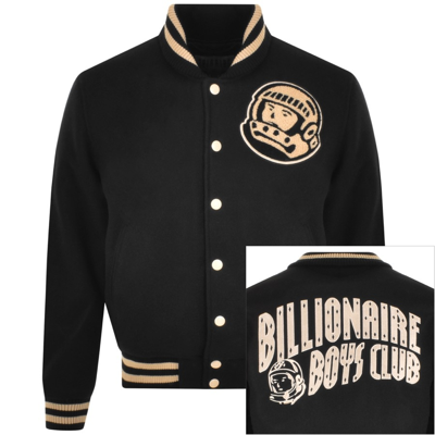 Billionaire Boys Club Astronaut-patch Felt Varsity Jacket In Black