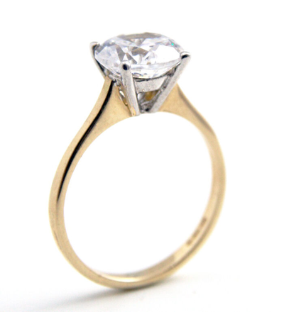 Pre-owned Unique 9ct Gold Ring 2ct Solitaire Diamond  Engagement Ring
